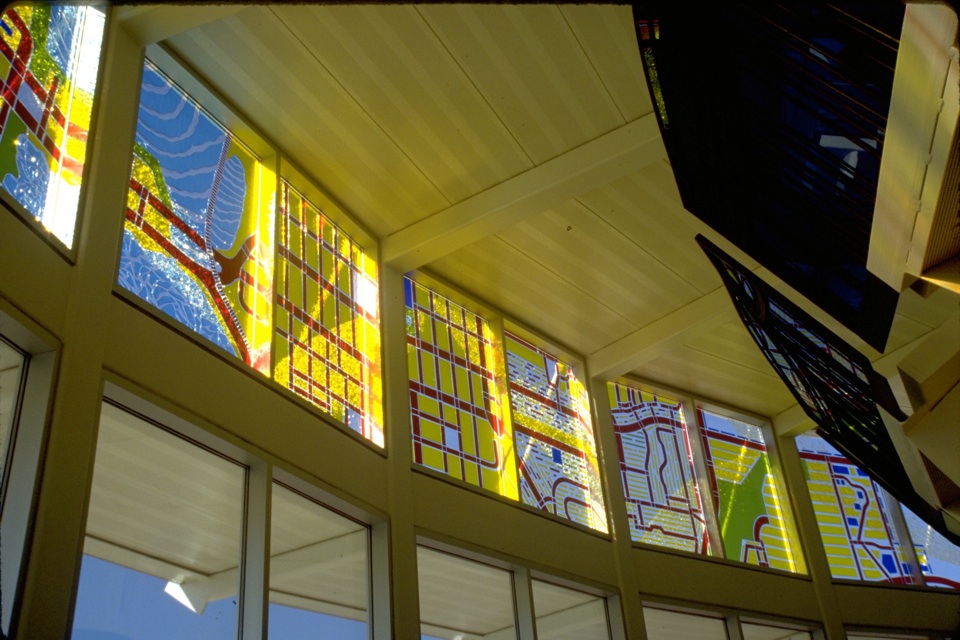 Staring through stained glass. Upon hallowed ground